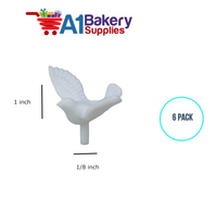 A1BakerySupplies Dove Picks 6 pack Wedding Accessories for Birthday Cake Decorations and Marriages