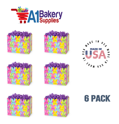 Easter Bunnies Basket Box, Theme Gift Box, Large 10.25 (Length) x 6 (Width) x 7.5 (Height), 6 Pack