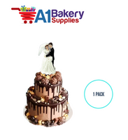 A1BakerySupplies Embracing Couple - 4-3/4" 1 pack Wedding Accessories for Birthday Cake Decorations and Marriages