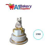 A1BakerySupplies Fairy Tale Waltz Glazed Couple 6 pack Wedding Accessories for Birthday Cake Decorations and Marriages
