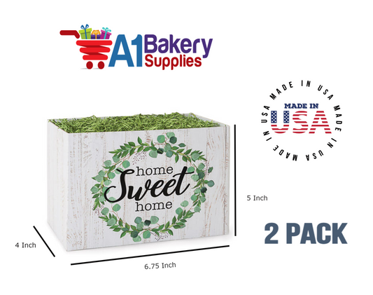 Farmhouse Home Sweet Home Basket Box, Theme Gift Box, Small 6.75 (Length) x 4 (Width) x 5 (Height), 2 Pack
