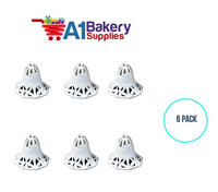 A1BakerySupplies Filigree Bell - White 6 pack Wedding Accessories for Birthday Cake Decorations and Marriages