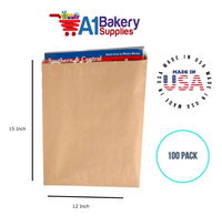 Kraft Flat Merchandise Bags, Small, 100 Pack - 12"x15"