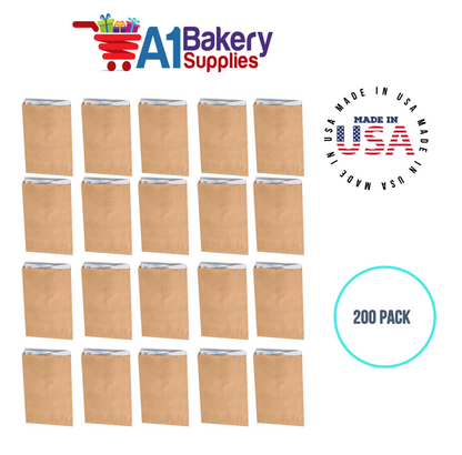 Kraft Flat Merchandise Bags, Medium, 200 Pack - 6-1/4"x9-1/4"