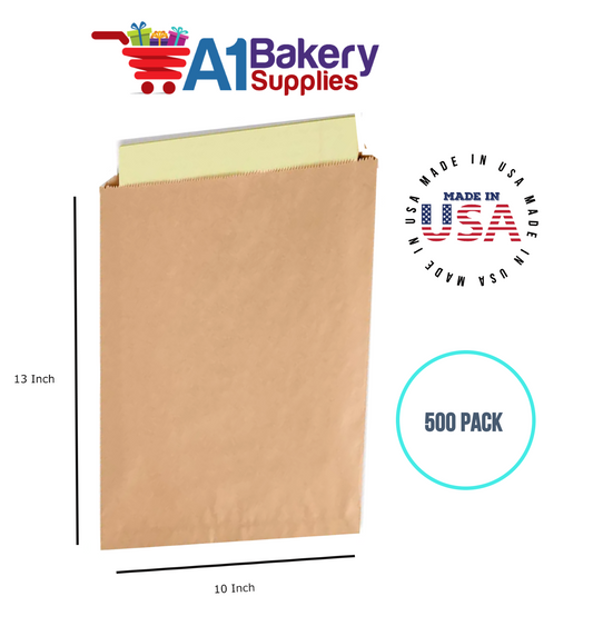 Kraft Flat Merchandise Bags, Medium, 500 Pack - 10"x13"