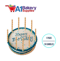 A1BakerySupplies Gold Spiral Candles 1 pack for Birthday Cake Decorations and Anniversary