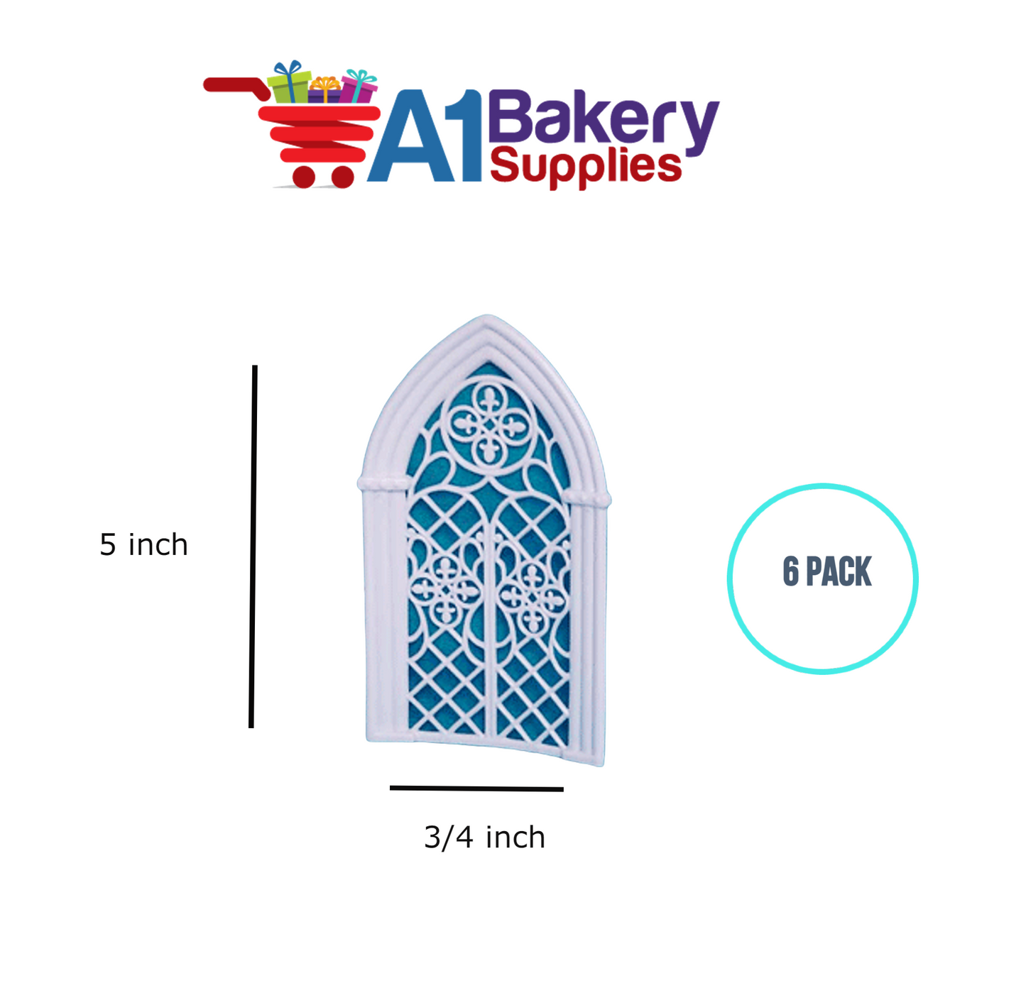 A1BakerySupplies Gothic Background 6 pack Wedding Accessories for Birthday Cake Decorations and Marriages