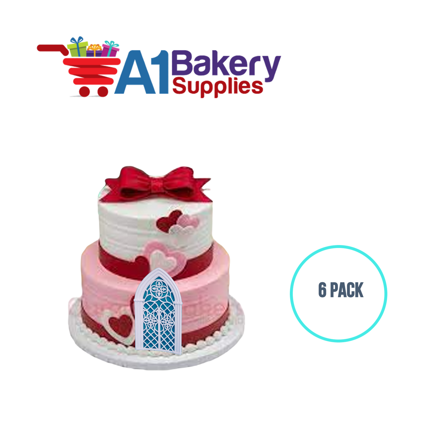 A1BakerySupplies Gothic Background 6 pack Wedding Accessories for Birthday Cake Decorations and Marriages