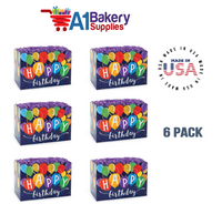 Happy Birthday Balloons Basket Box, Theme Gift Box, Large 10.25 (Length) x 6 (Width) x 7.5 (Height), 6 Pack