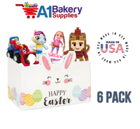 Happy Easter Bunny Basket Box, Theme Gift Box, Large 10.25 (Length) x 6 (Width) x 7.5 (Height), 6 Pack