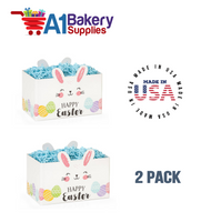 Happy Easter Bunny Basket Box, Theme Gift Box, Small 6.75 (Length) x 4 (Width) x 5 (Height), 2 Pack