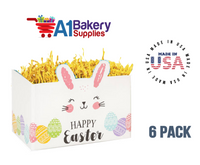 Happy Easter Bunny Basket Box, Theme Gift Box, Small 6.75 (Length) x 4 (Width) x 5 (Height), 6 Pack