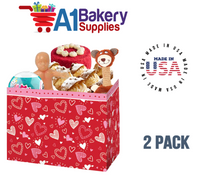 Happy Hearts Basket Box, Theme Gift Box, Large 10.25 (Length) x 6 (Width) x 7.5 (Height), 2 Pack