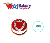 A1BakerySupplies Heart Background 6 pack Wedding Accessories for Birthday Cake Decorations and Marriages