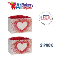 Heart Shaped Confetti Basket Box, Theme Gift Box, Small 6.75 (Length) x 4 (Width) x 5 (Height), 2 Pack