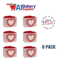 Heart Shaped Confetti Basket Box, Theme Gift Box, Small 6.75 (Length) x 4 (Width) x 5 (Height), 6 Pack