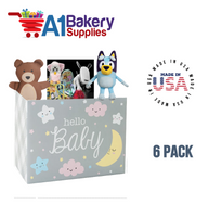 Hello Baby Basket Box, Theme Gift Box, Small 6.75 (Length) x 4 (Width) x 5 (Height), 6 Pack