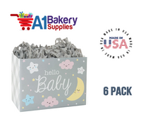 Hello Baby Basket Box, Theme Gift Box, Large 10.25 (Length) x 6 (Width) x 7.5 (Height), 6 Pack