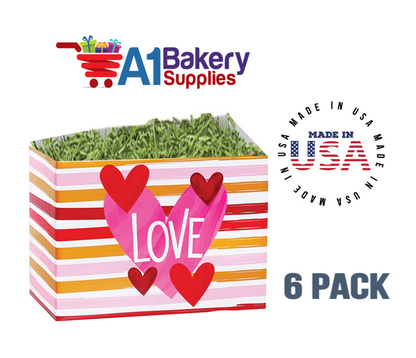 Hello Love Basket Box, Theme Gift Box, Small 6.75 (Length) x 4 (Width) x 5 (Height), 6 Pack