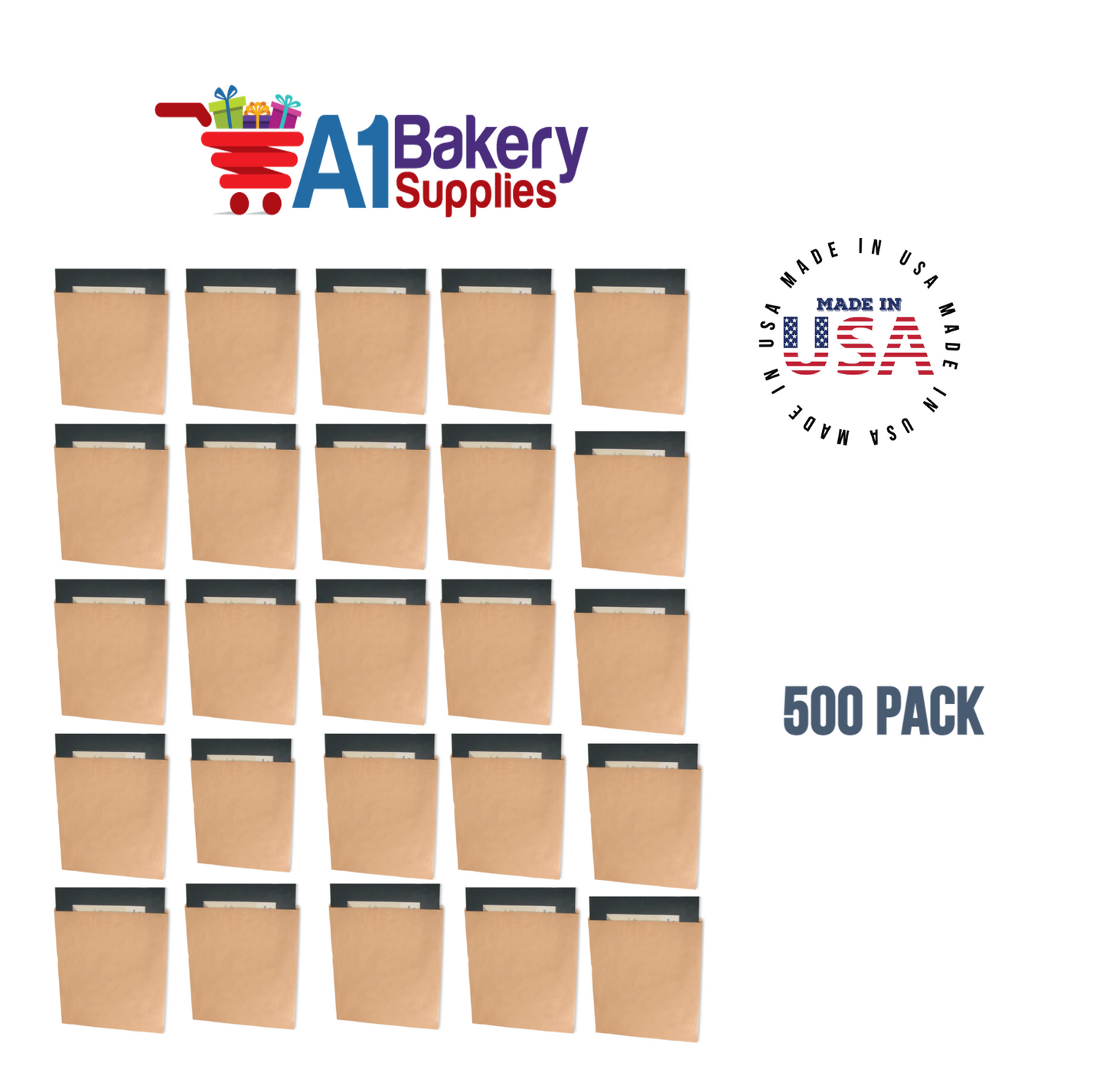 Kraft Flat Merchandise Bags, Medium, 500 Pack - 17"x21"