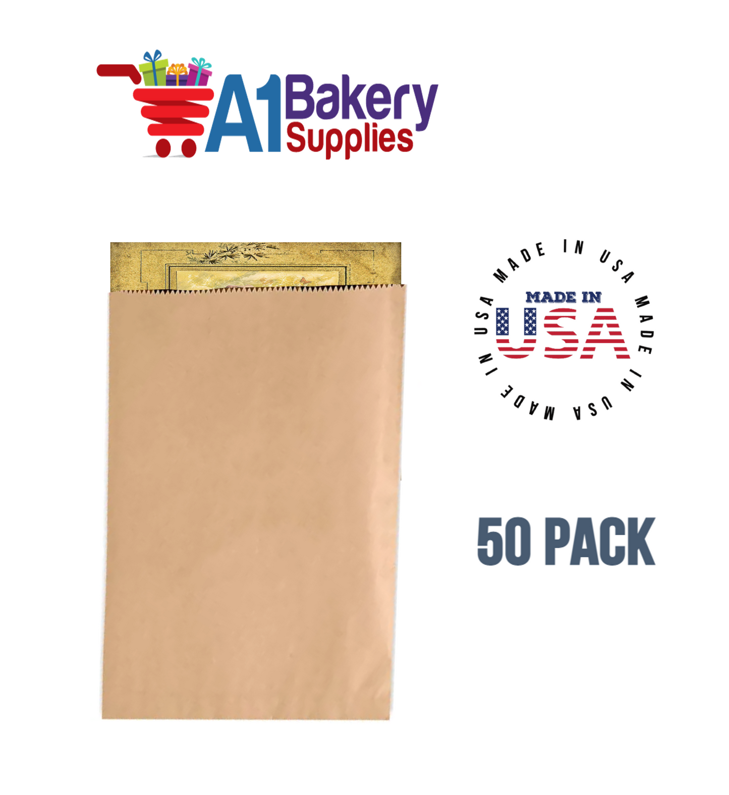 Kraft Flat Merchandise Bags, Small, 50 Pack - 17"x21"