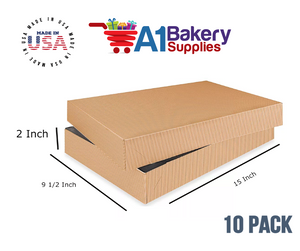 Kraft Brown Color Apparel Box for Men Shirts Gift Wrap Packaging Boxes, 15 x 9 1/2 x 2" - 10 Pack, Small