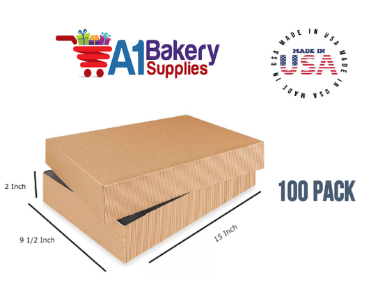 Kraft Brown Color Apparel Box for Men Shirts Gift Wrap Packaging Boxes, 15 x 9 1/2 x 2" - 100 Pack, Large