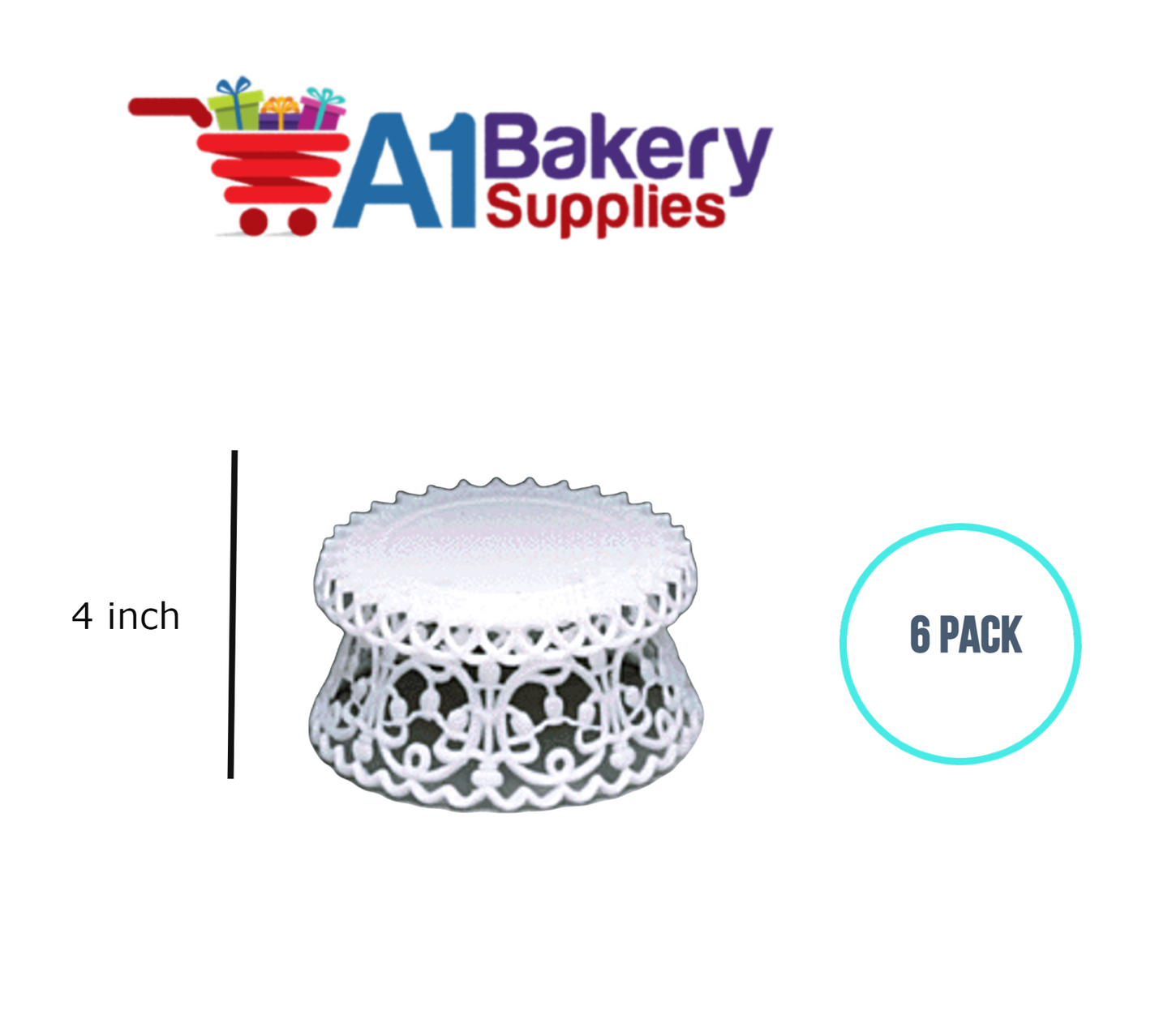A1BakerySupplies Lily Base 6 pack Wedding Accessories for Birthday Cake Decorations and Marriages