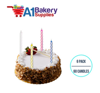 A1BakerySupplies Magic Relight Candles - Multi 6 pack for Birthday Cake Decorations and Anniversary