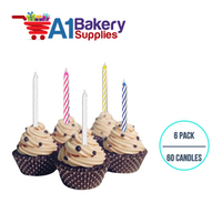 A1BakerySupplies Magic Relight Candles - Multi 6 pack for Birthday Cake Decorations and Anniversary