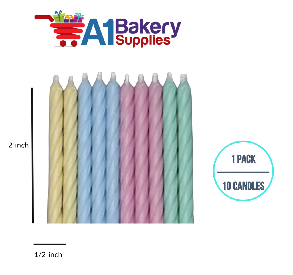 A1BakerySupplies Magic Relight Candles-Pastel Colors 1 pack for Birthday Cake Decorations and Anniversary
