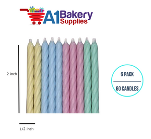 A1BakerySupplies Magic Relight Candles-Pastel Colors 6 pack for Birthday Cake Decorations and Anniversary
