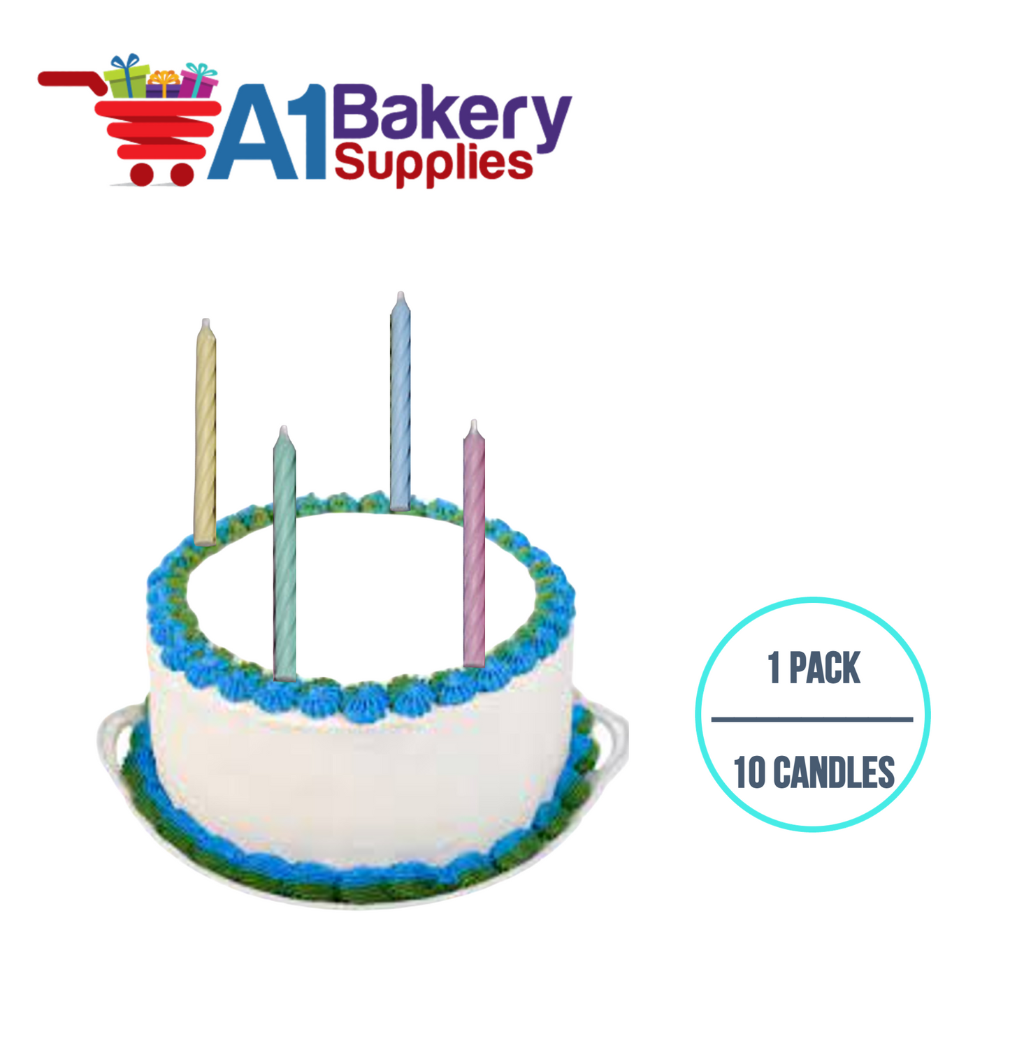 A1BakerySupplies Magic Relight Candles-Pastel Colors 1 pack for Birthday Cake Decorations and Anniversary