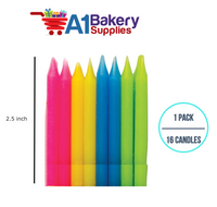 A1BakerySupplies Multi Straight Candles 1 pack for Birthday Cake Decorations and Anniversary