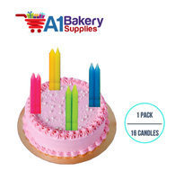 A1BakerySupplies Multi Straight Candles 1 pack for Birthday Cake Decorations and Anniversary