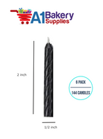 A1BakerySupplies Over-The-Hill Black Blister Candles 6 pack for Birthday Cake Decorations and Anniversary
