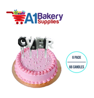 A1BakerySupplies Over The Hill Letter Candle Sets 6 pack for Birthday Cake Decorations and Anniversary