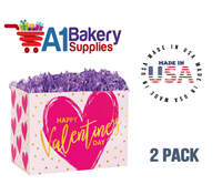 Painted Heart Basket Box, Theme Gift Box, Small 6.75 (Length) x 4 (Width) x 5 (Height), 2 Pack