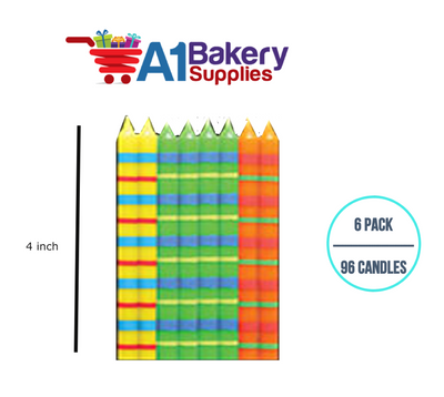 A1BakerySupplies Paparazzi Birthday Candles-Med. Asst 6 pack for Birthday Cake Decorations and Anniversary