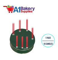 A1BakerySupplies Party Shape Candles- Red W/Holders 1 pack for Birthday Cake Decorations and Anniversary