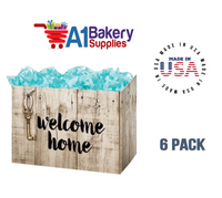 Rustic Welcome Home Basket Box, Theme Gift Box, Large 10.25 (Length) x 6 (Width) x 7.5 (Height), 6 Pack