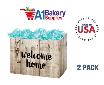 Rustic Welcome Home Basket Box, Theme Gift Box, Small 6.75 (Length) x 4 (Width) x 5 (Height), 2 Pack