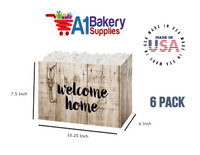 Rustic Welcome Home Basket Box, Theme Gift Box, Large 10.25 (Length) x 6 (Width) x 7.5 (Height), 6 Pack