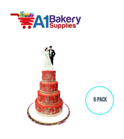 A1BakerySupplies Side By Side Couple - 5-3/4" 6 pack Wedding Accessories for Birthday Cake Decorations and Marriages