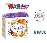 Thankful Plaid Basket Box, Theme Gift Box, Small 6.75 (Length) x 4 (Width) x 5 (Height), 6 Pack