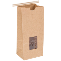 Kraft 1/2 Lb. Tin Tie Bakery Bag w/ Square Window - by Premium Tin Ties