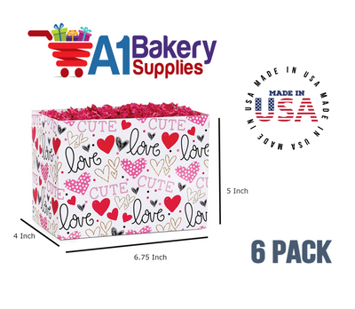 Too Cute Basket Box, Theme Gift Box, Small 6.75 (Length) x 4 (Width) x 5 (Height), 6 Pack
