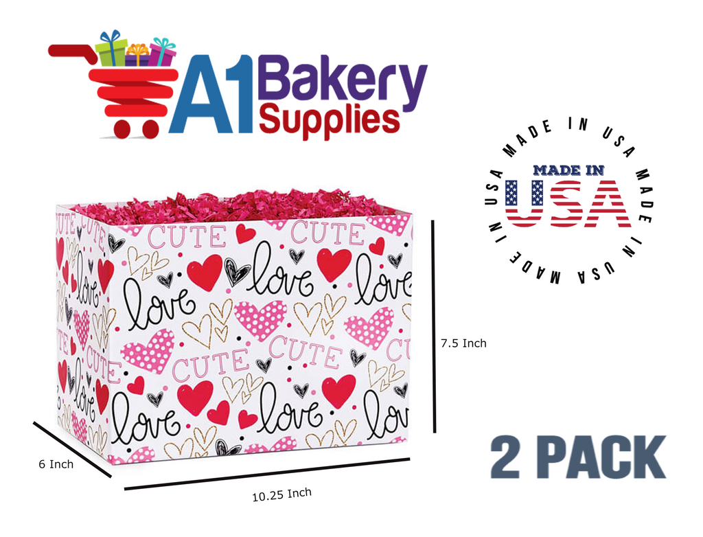 Too Cute Basket Box, Theme Gift Box, Large 10.25 (Length) x 6 (Width) x 7.5 (Height), 2 Pack