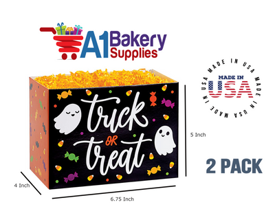 Trick or Treat Basket Box, Theme Gift Box, Small 6.75 (Length) x 4 (Width) x 5 (Height), 2 Pack