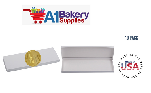 White Men's Tie Gift Boxes Socks Gift Boxes 10 pack with Gold Thank You Sticker